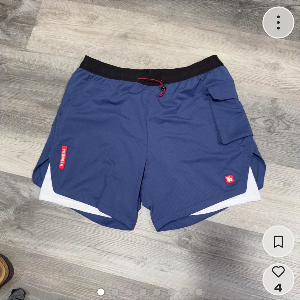 YoungLA Navy and Black Athletic Shorts